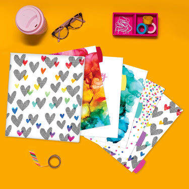 Avery + Amy Tangerine Designer Collection Binder, 1 Inch Round Rings, 175-Sheet Capacity, Hatchmark Hearts (28320)